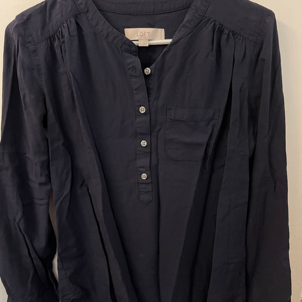 Navy long sleeve blouse